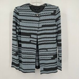Ming Wang Womens Knit Topper‎ Jacket Size XS Minimalist Modern Geometric Classic